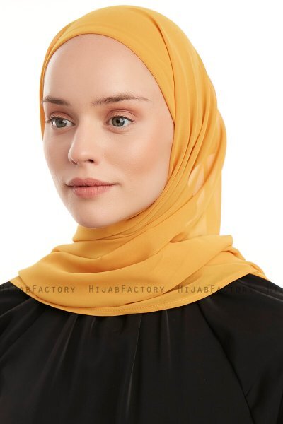 Sahar - Mosterd One Piece Chiffon Hijab