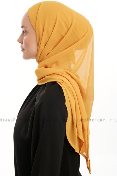 Sahar - Mosterd One Piece Chiffon Hijab
