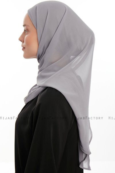 Sahar - Donker Grijs One Piece Chiffon Hijab