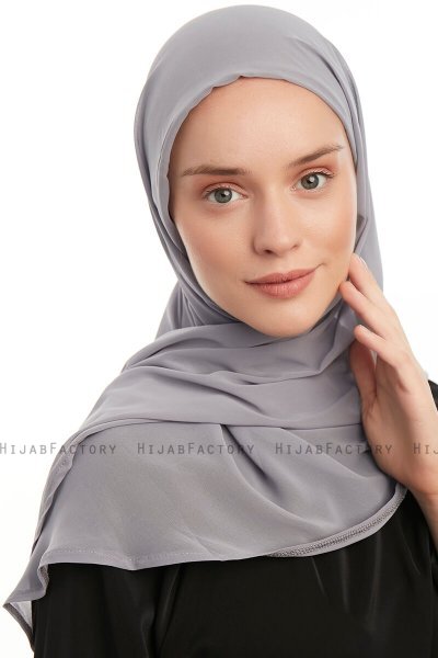 Sahar - Donker Grijs One Piece Chiffon Hijab