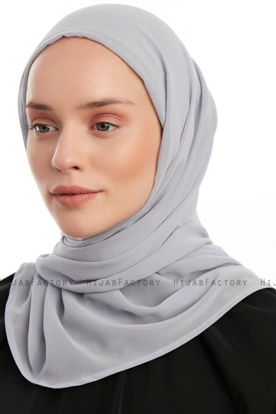 Sahar - Lichtgrijs One Piece Chiffon Hijab