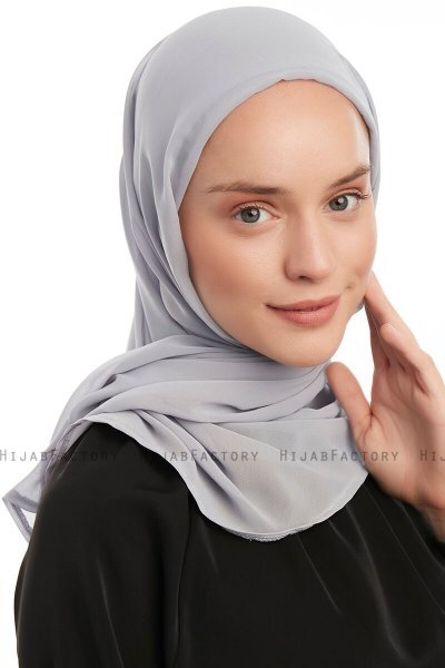 Sahar - Lichtgrijs One Piece Chiffon Hijab