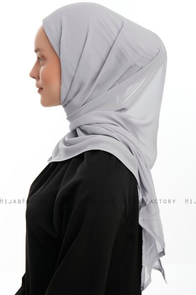 Sahar - Lichtgrijs One Piece Chiffon Hijab