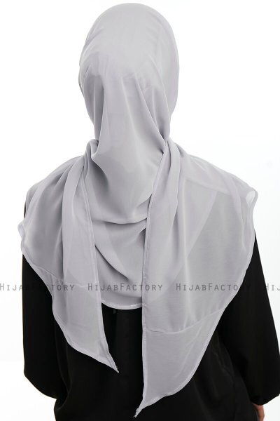 Sahar - Lichtgrijs One Piece Chiffon Hijab