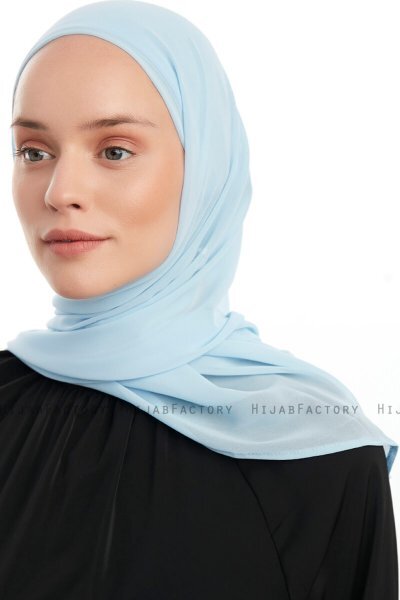 Sahar - Lichtblauw One Piece Chiffon Hijab