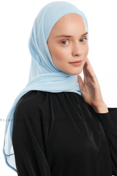 Sahar - Lichtblauw One Piece Chiffon Hijab