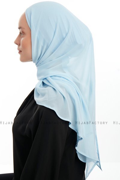 Sahar - Lichtblauw One Piece Chiffon Hijab