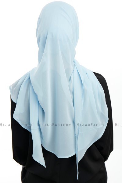 Sahar - Lichtblauw One Piece Chiffon Hijab