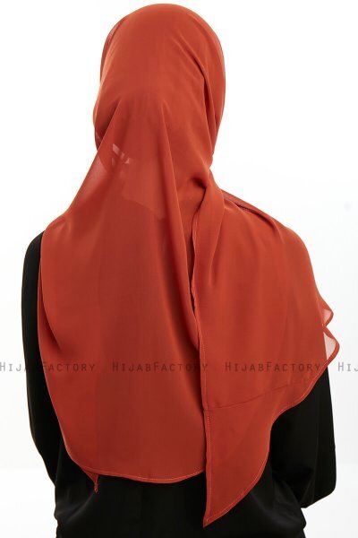 Sahar - Baksteenrood One Piece Chiffon Hijab