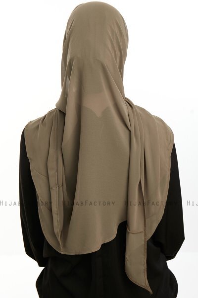 Sahar - Olijfgroen One Piece Chiffon Hijab
