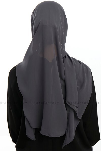 Sahar - Anthracite One Piece Chiffon Hijab