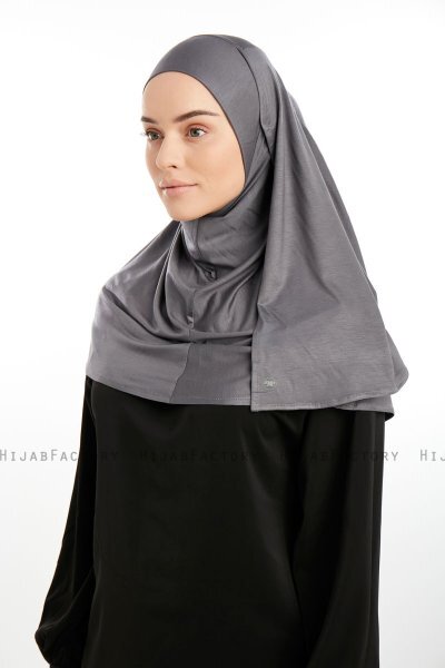 Feriha - Donker Grijs Viscose Turban Hijab