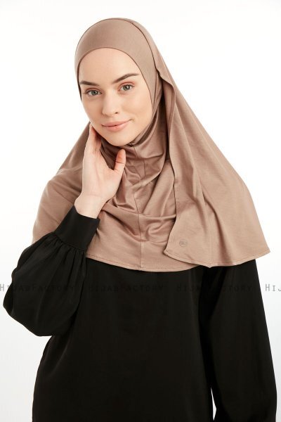 Feriha - Lichtbruin Viscose Turban Hijab