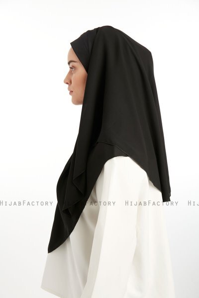 Bengi - Zwart Micro Krep Turban Hijab