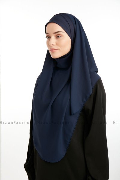 Bengi - Marineblauw Micro Krep Turban Hijab