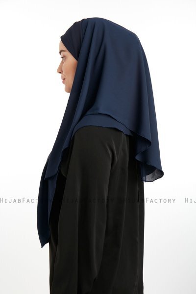 Bengi - Marineblauw Micro Krep Turban Hijab