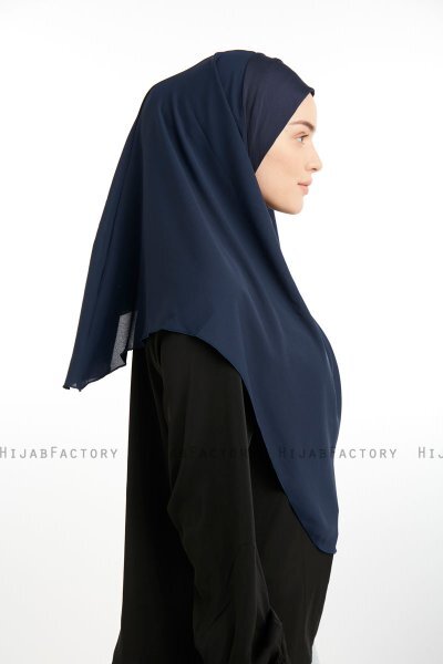 Bengi - Marineblauw Micro Krep Turban Hijab