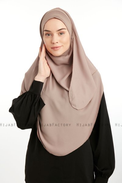 Bengi - Donker Taupe Micro Krep Turban Hijab