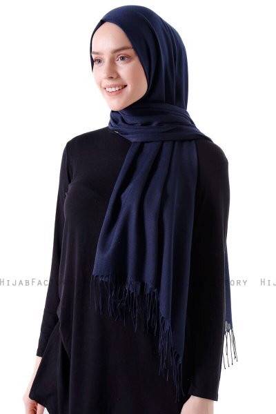 Demet - Marineblauw Pashmina Hijab