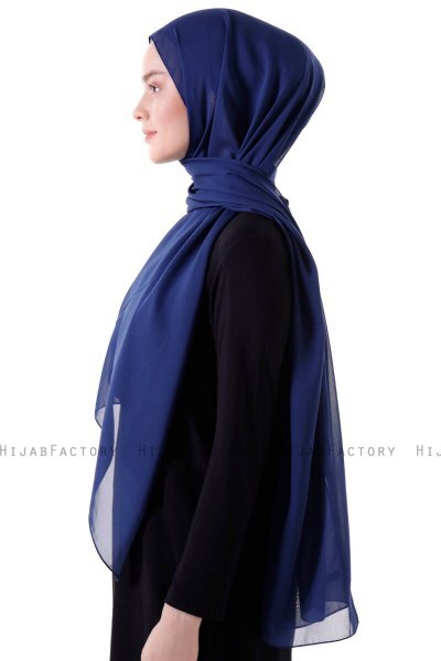 Hadise - Marineblauw Chiffon Hijab