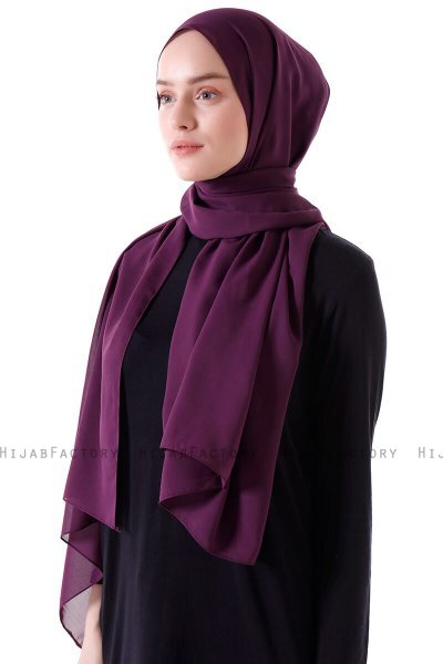 Hadise - Donkerpaars Chiffon Hijab