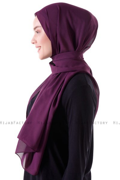 Hadise - Donkerpaars Chiffon Hijab