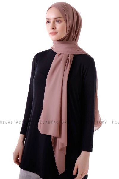 Hadise - Lichtbruin Chiffon Hijab