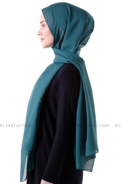 Hadise - Donkergroen Chiffon Hijab
