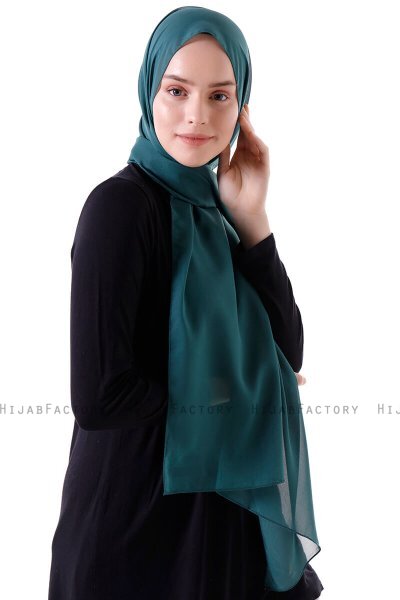 Hadise - Donkergroen Chiffon Hijab