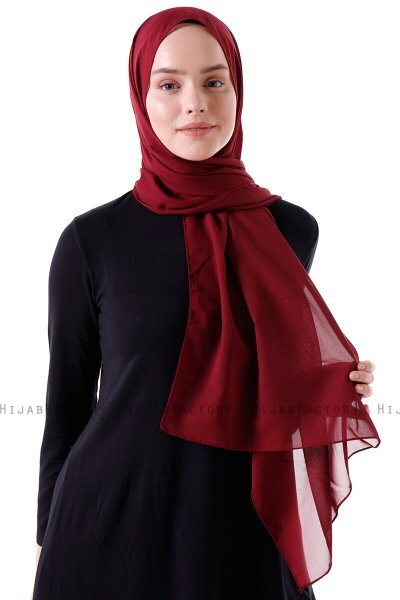 Hadise - Donker Bordeaux Chiffon Hijab