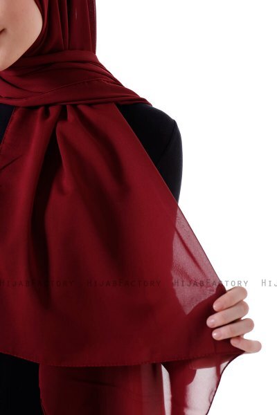 Hadise - Donker Bordeaux Chiffon Hijab