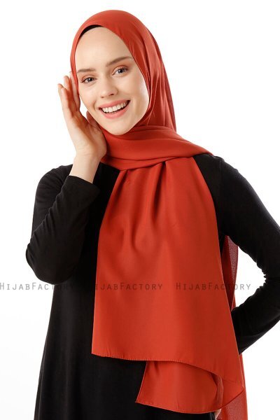 Hadise - Baksteenrood Chiffon Hijab