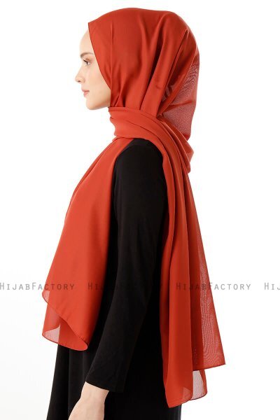 Hadise - Baksteenrood Chiffon Hijab