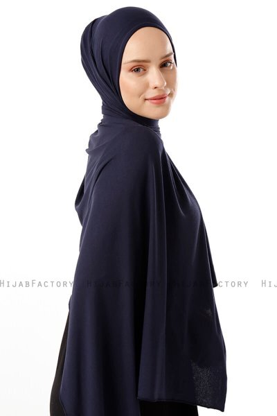 Neylan - Marineblauw Basic Jersey Hijab
