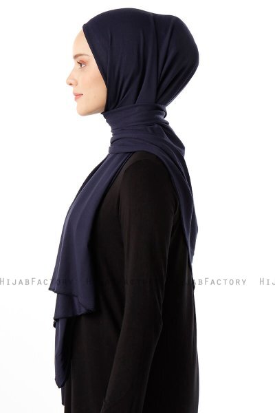 Neylan - Marineblauw Basic Jersey Hijab