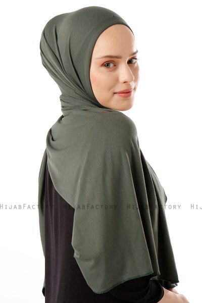 Neylan - Donker Khaki Basic Jersey Hijab