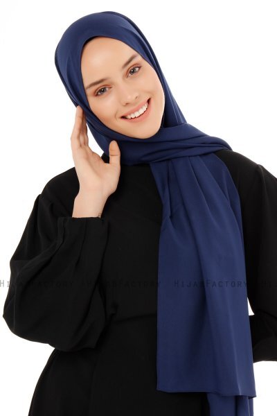 Esra - Marineblauw Chiffon Hijab