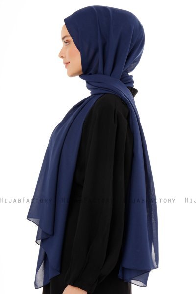 Esra - Marineblauw Chiffon Hijab