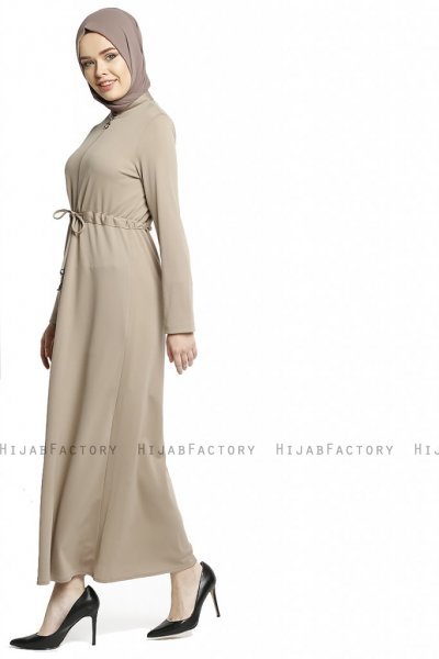 Emine - Taupe Abaya - Miss Cazibe