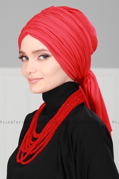 Amy - Rood Katoen Turban - Ayse Turban