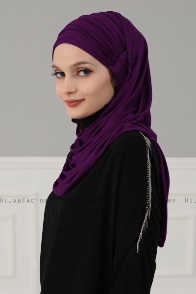 Amy - Purper Katoen Turban - Ayse Turban