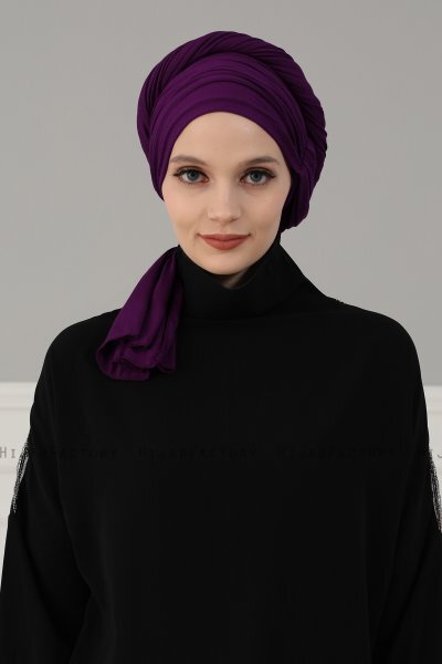 Amy - Purper Katoen Turban - Ayse Turban