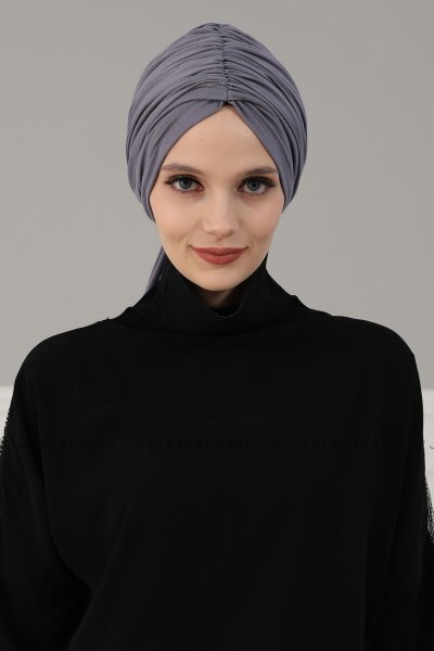 Amy - Grijs Katoen Turban - Ayse Turban