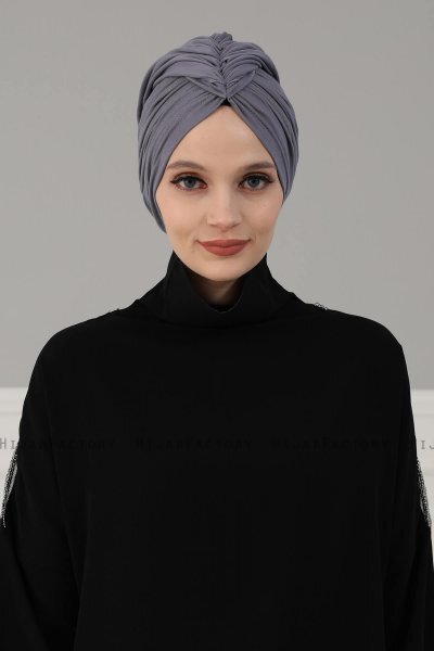 Amy - Grijs Katoen Turban - Ayse Turban