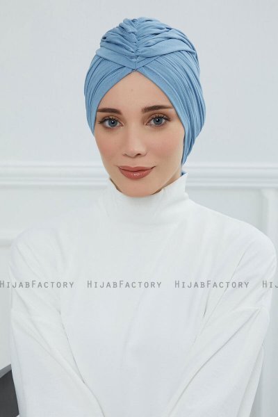 Amy - Sky Blue Katoen Turban