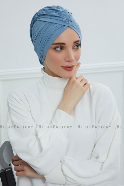 Amy - Sky Blue Katoen Turban