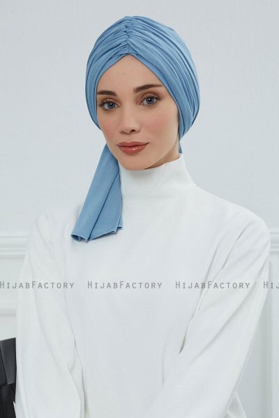 Amy - Sky Blue Katoen Turban