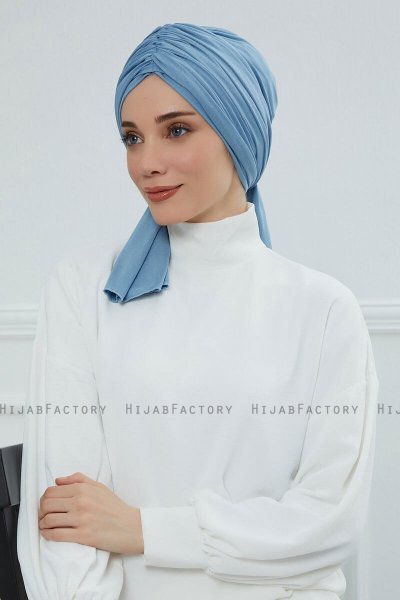 Amy - Sky Blue Katoen Turban