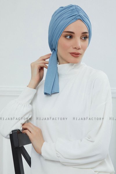 Amy - Sky Blue Katoen Turban