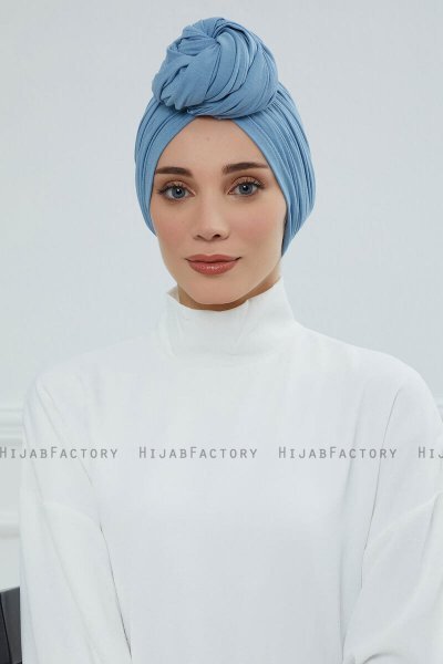 Amy - Sky Blue Katoen Turban